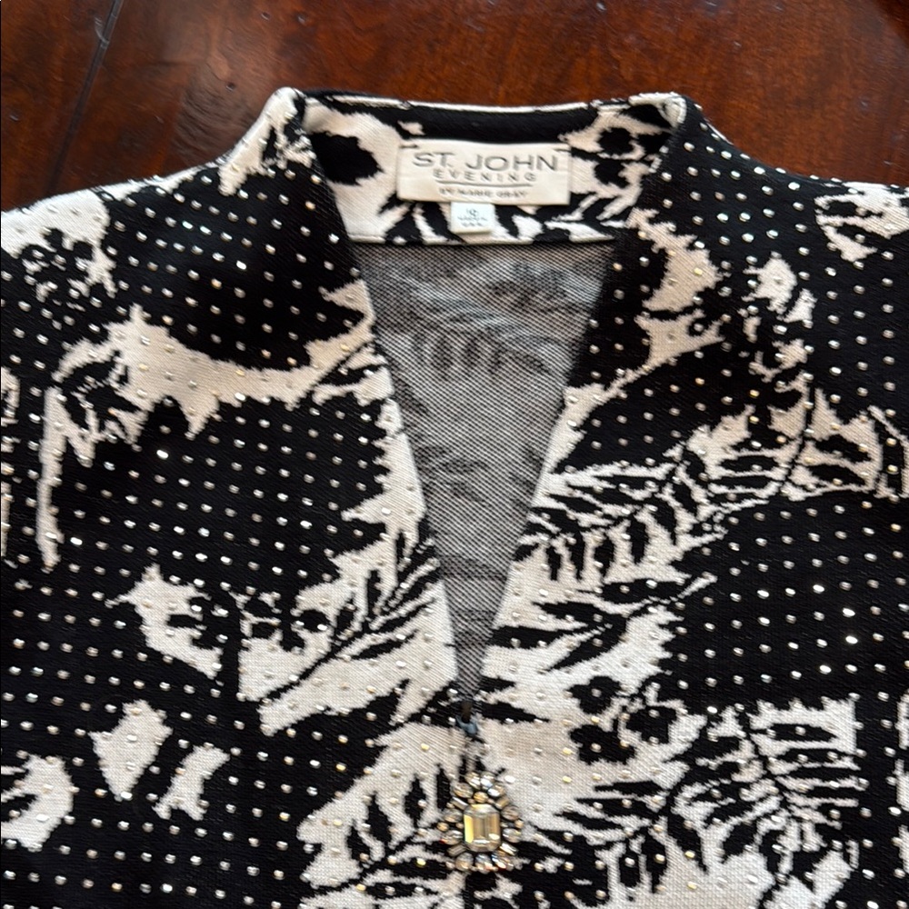 Sparkling St John knit perfect over white pants